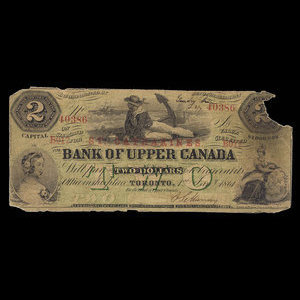 Canada, Bank of Upper Canada (York), 2 dollars : January 1, 1861