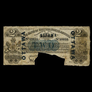 Canada, Bank of British North America, 2 dollars : January 1, 1856