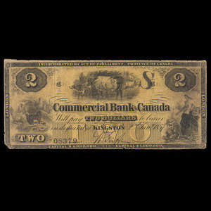 Canada, Commercial Bank of Canada, 2 dollars : January 2, 1857