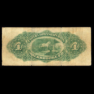 Canada, Eastern Townships Bank, 4 dollars : July 1, 1879