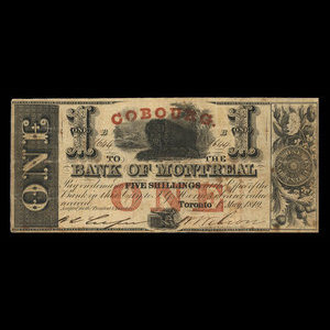 Canada, Bank of Montreal, 1 dollar : May 1, 1849