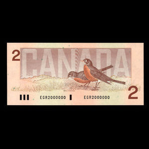 Canada, Bank of Canada, 2 dollars : 1986