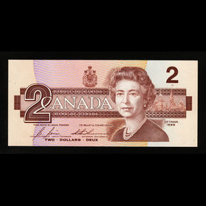 Canada, Bank of Canada, 2 dollars : 1986