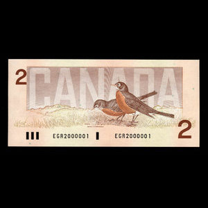 Canada, Bank of Canada, 2 dollars : 1986