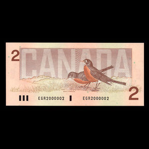 Canada, Bank of Canada, 2 dollars : 1986