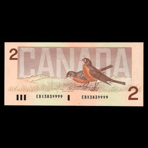 Canada, Bank of Canada, 2 dollars : 1986