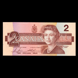 Canada, Bank of Canada, 2 dollars : 1986