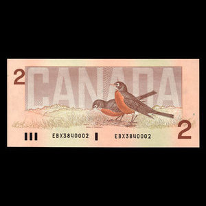 Canada, Bank of Canada, 2 dollars : 1986