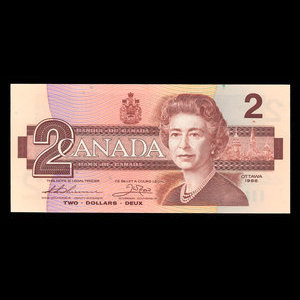 Canada, Bank of Canada, 2 dollars : 1986