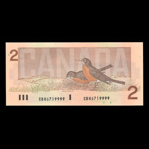 Canada, Bank of Canada, 2 dollars : 1986