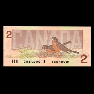 Canada, Bank of Canada, 2 dollars : 1986