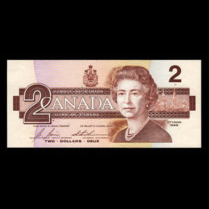 Canada, Bank of Canada, 2 dollars : 1986