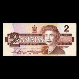 Canada, Bank of Canada, 2 dollars : 1986