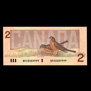 Canada, Bank of Canada, 2 dollars : 1986