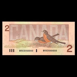 Canada, Bank of Canada, 2 dollars : 1986