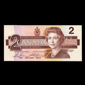 Canada, Bank of Canada, 2 dollars : 1986