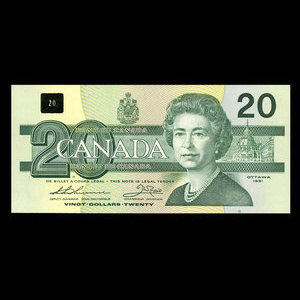 Canada, Bank of Canada, 20 dollars : 1991