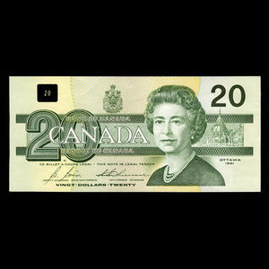 Canada, Bank of Canada, 20 dollars : 1991