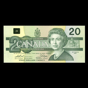 Canada, Bank of Canada, 20 dollars : 1991