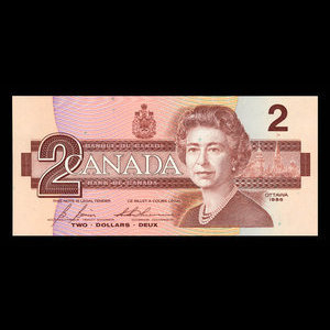 Canada, Bank of Canada, 2 dollars : 1986