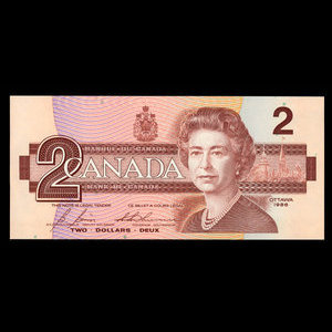 Canada, Bank of Canada, 2 dollars : 1986