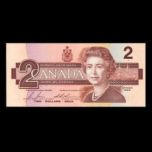 Canada, Bank of Canada, 2 dollars : 1986