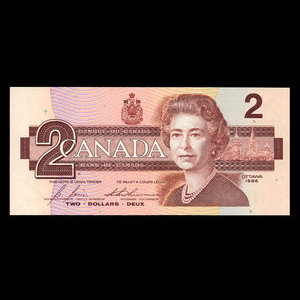 Canada, Bank of Canada, 2 dollars : 1986