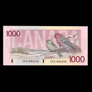 Canada, Bank of Canada, 1,000 dollars : 1988