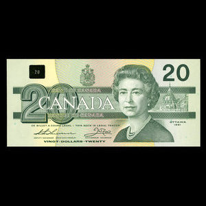 Canada, Bank of Canada, 20 dollars : 1991