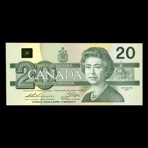 Canada, Bank of Canada, 20 dollars : 1991