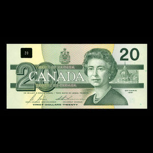 Canada, Bank of Canada, 20 dollars : 1991