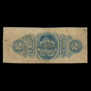 Canada, Bank of Montreal, 2 dollars : January 2, 1857