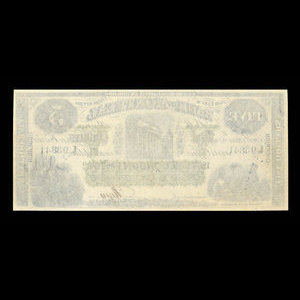 Canada, Bank of Montreal, 5 dollars : August 1, 1862