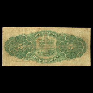 Canada, Canadian Bank of Commerce, 5 dollars : January 1, 1879