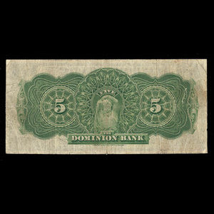 Canada, Dominion Bank, 5 dollars : January 2, 1925