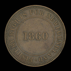 Canada, unknown, 1/2 penny : 1860