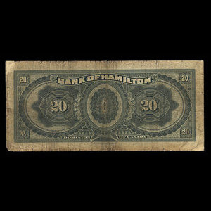 Canada, Bank of Hamilton, 20 dollars : June 1, 1909