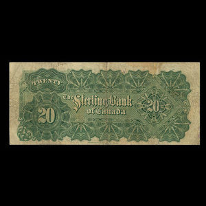 Canada, Sterling Bank of Canada, 20 dollars : April 25, 1906