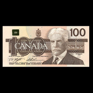 Canada, Bank of Canada, 100 dollars : 1988