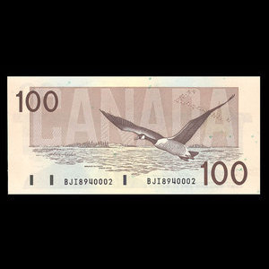 Canada, Bank of Canada, 100 dollars : 1988