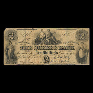 Canada, Quebec Bank, 2 dollars : November 1, 1857