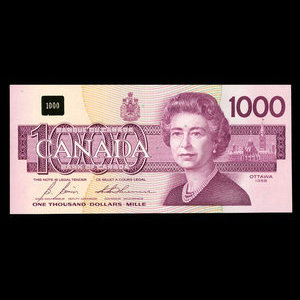 Canada, Bank of Canada, 1,000 dollars : 1988