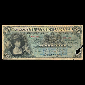 Canada, Imperial Bank of Canada, 10 dollars : January 2, 1907