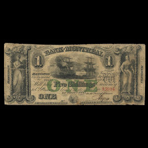 Canada, Bank of Montreal, 1 dollar : January 1, 1849