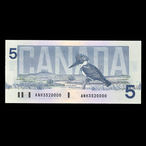 Canada, Bank of Canada, 5 dollars : 1986