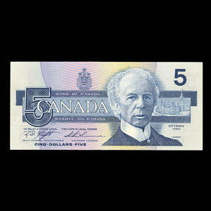 Canada, Bank of Canada, 5 dollars : 1986