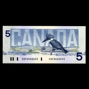 Canada, Bank of Canada, 5 dollars : 1986