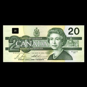 Canada, Bank of Canada, 20 dollars : 1991