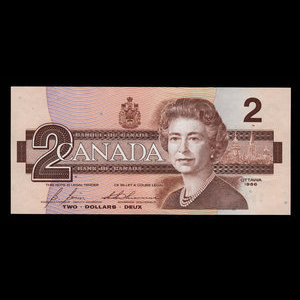 Canada, Bank of Canada, 2 dollars : 1986