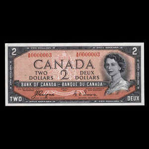 Canada, Bank of Canada, 2 dollars : 1954